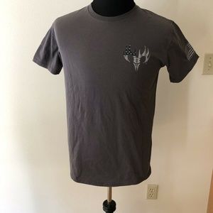 Buck Wear brown short sleeve T with eagle - mens L